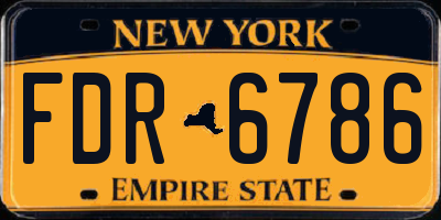 NY license plate FDR6786