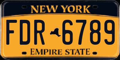 NY license plate FDR6789