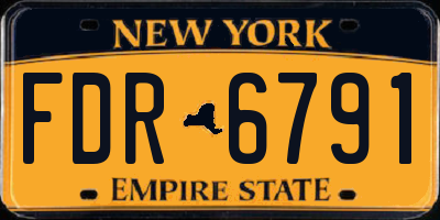 NY license plate FDR6791