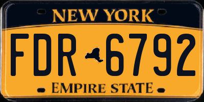 NY license plate FDR6792