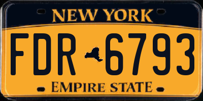 NY license plate FDR6793