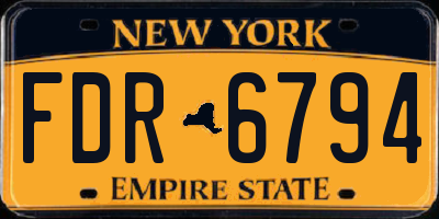 NY license plate FDR6794