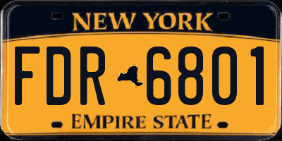 NY license plate FDR6801