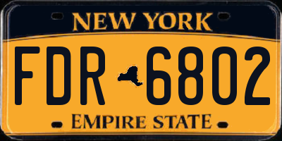 NY license plate FDR6802