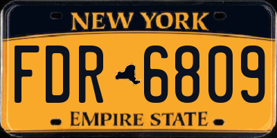 NY license plate FDR6809