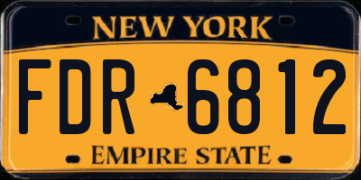 NY license plate FDR6812