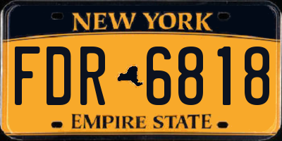 NY license plate FDR6818