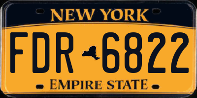 NY license plate FDR6822