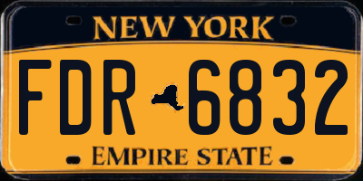 NY license plate FDR6832