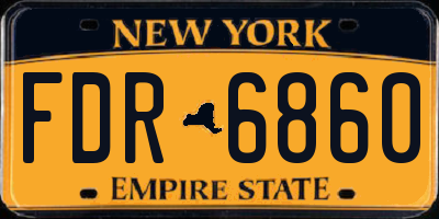 NY license plate FDR6860