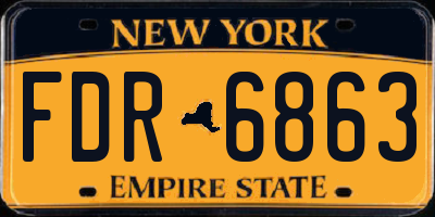 NY license plate FDR6863
