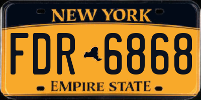 NY license plate FDR6868