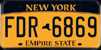 NY license plate FDR6869