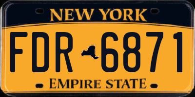 NY license plate FDR6871
