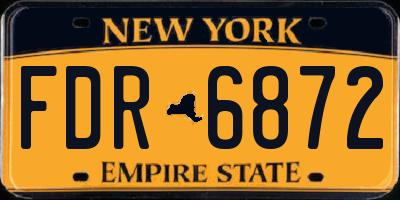 NY license plate FDR6872