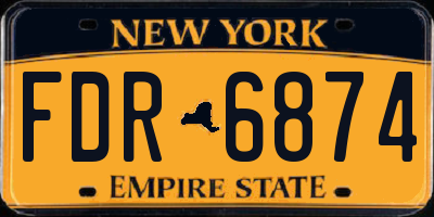 NY license plate FDR6874