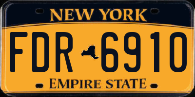 NY license plate FDR6910