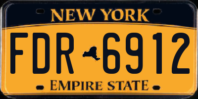 NY license plate FDR6912