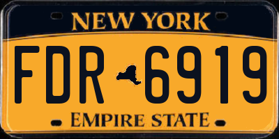 NY license plate FDR6919