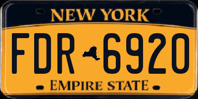 NY license plate FDR6920
