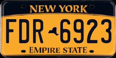 NY license plate FDR6923