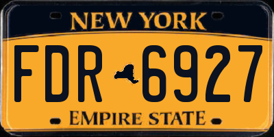 NY license plate FDR6927
