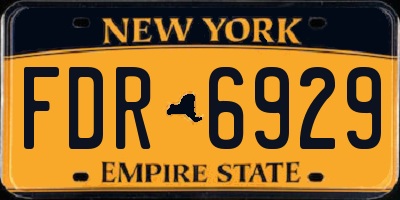 NY license plate FDR6929
