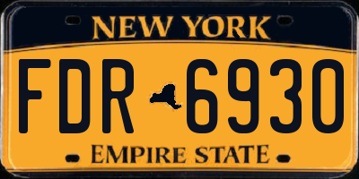 NY license plate FDR6930