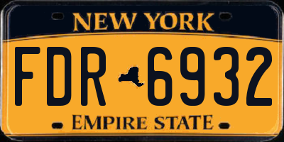 NY license plate FDR6932