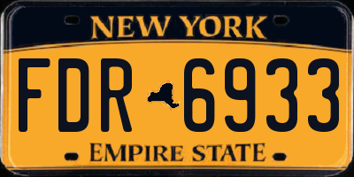 NY license plate FDR6933