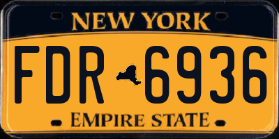 NY license plate FDR6936