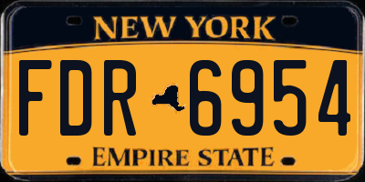 NY license plate FDR6954