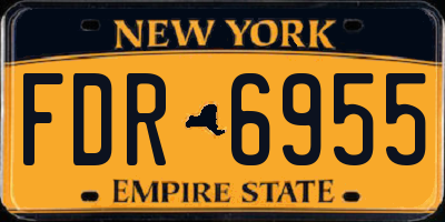 NY license plate FDR6955