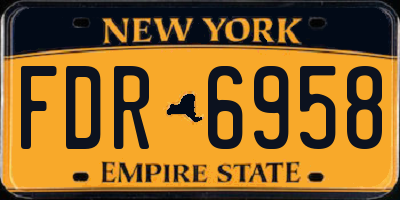 NY license plate FDR6958