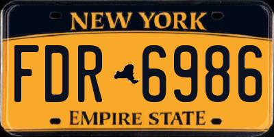 NY license plate FDR6986