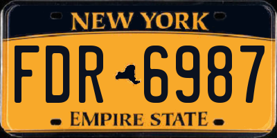 NY license plate FDR6987