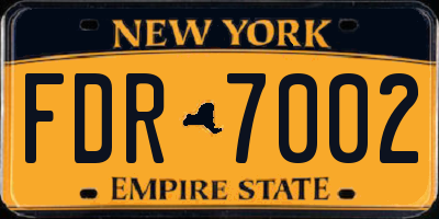 NY license plate FDR7002