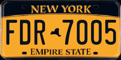 NY license plate FDR7005