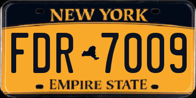 NY license plate FDR7009