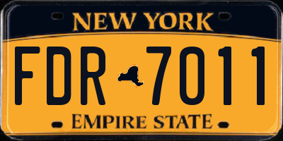 NY license plate FDR7011
