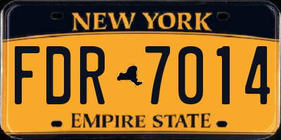 NY license plate FDR7014