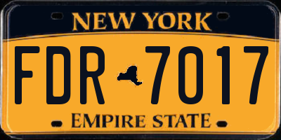 NY license plate FDR7017