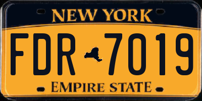 NY license plate FDR7019