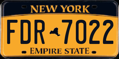 NY license plate FDR7022