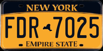 NY license plate FDR7025