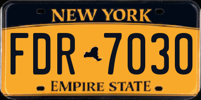 NY license plate FDR7030