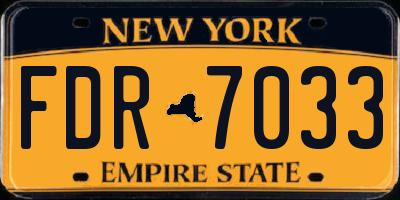 NY license plate FDR7033