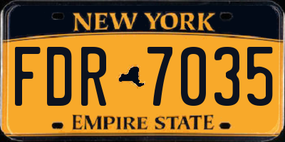 NY license plate FDR7035