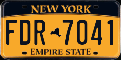 NY license plate FDR7041