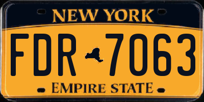 NY license plate FDR7063